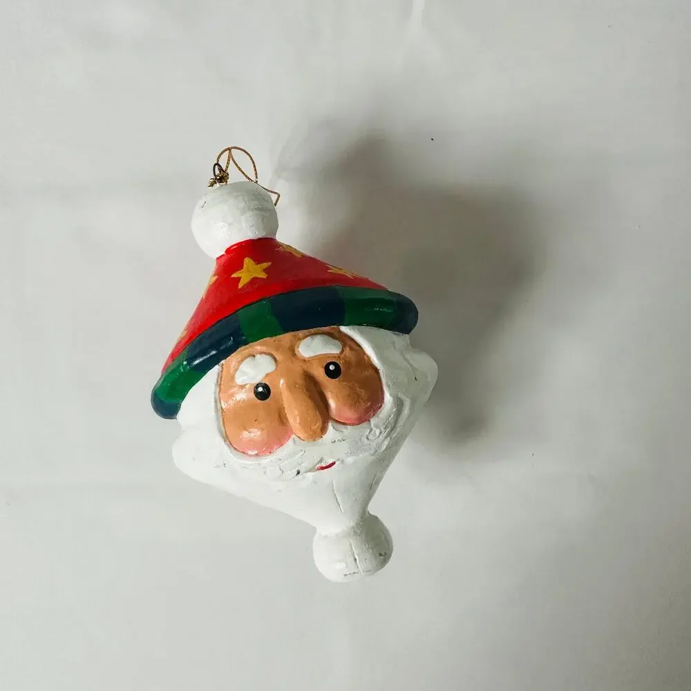 Vintage Wooden Santa Kris Kringle Christmas Tree Ornament